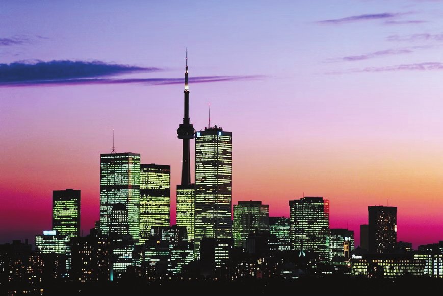 Toronto skyline at dusk